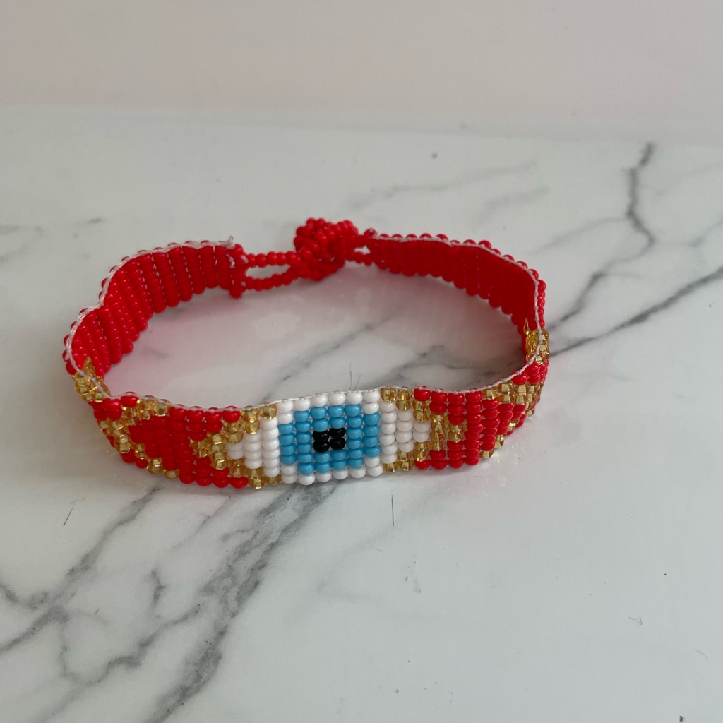 Huichol Beaded Evil Eye Bracelet 22$